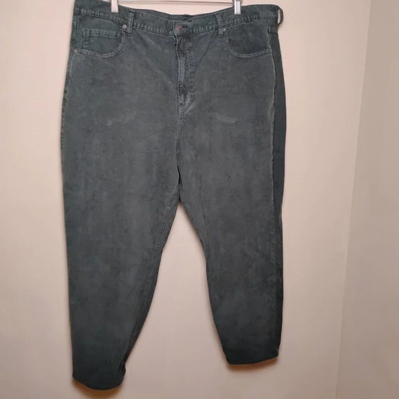 American Eagle Green Corduroy High Rise Pants, 22R - Picture 2 of 10